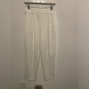 SHEIN zipper white pleated‎ palazzo pants darted size medium